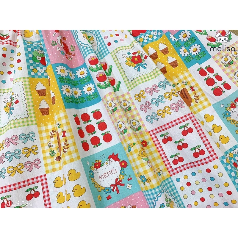 Đầm Melisa hoạ tiết hoa bé gái cổ sen thêu đáng yêu cho bé gái