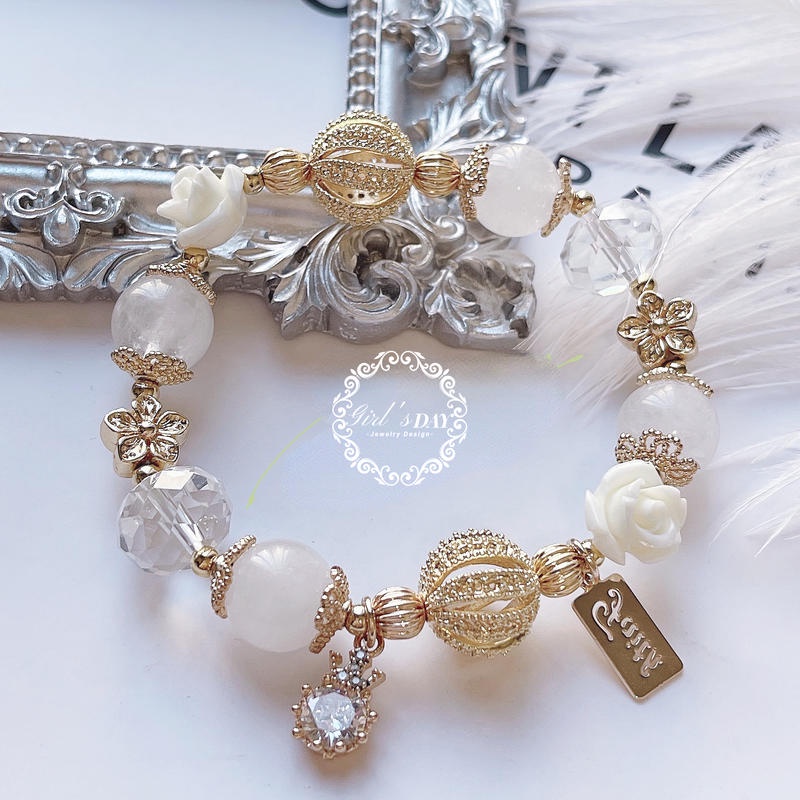 Vòng Tay Pha Lê Màu Trắng Thời Trang Cho Nữ