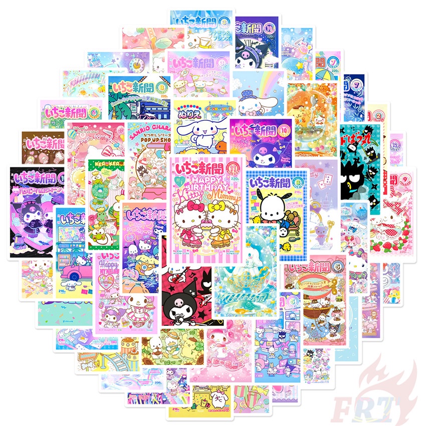 ❉ Sanrio Sanrio. Bộ 03 Tấm Poster Mini Hình Truyện Tranh Chất Lượng Cao ❉ Bộ 50 Sticker Chống Thấm Nước Họa Tiết Doodle Hợp Thời Trang