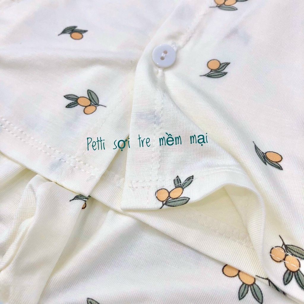 Bộ CỘC TAY sơ sinh Himom chất Pettit cài khuy giữa cho bé