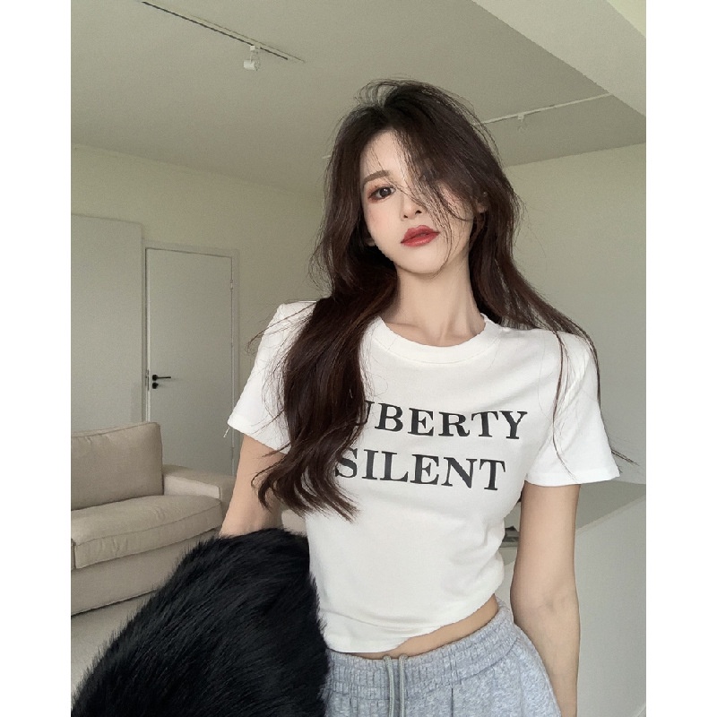 NRVP Áo Thun NgắN Tay DáNg Ôm ThờI Trang Cho Nữ