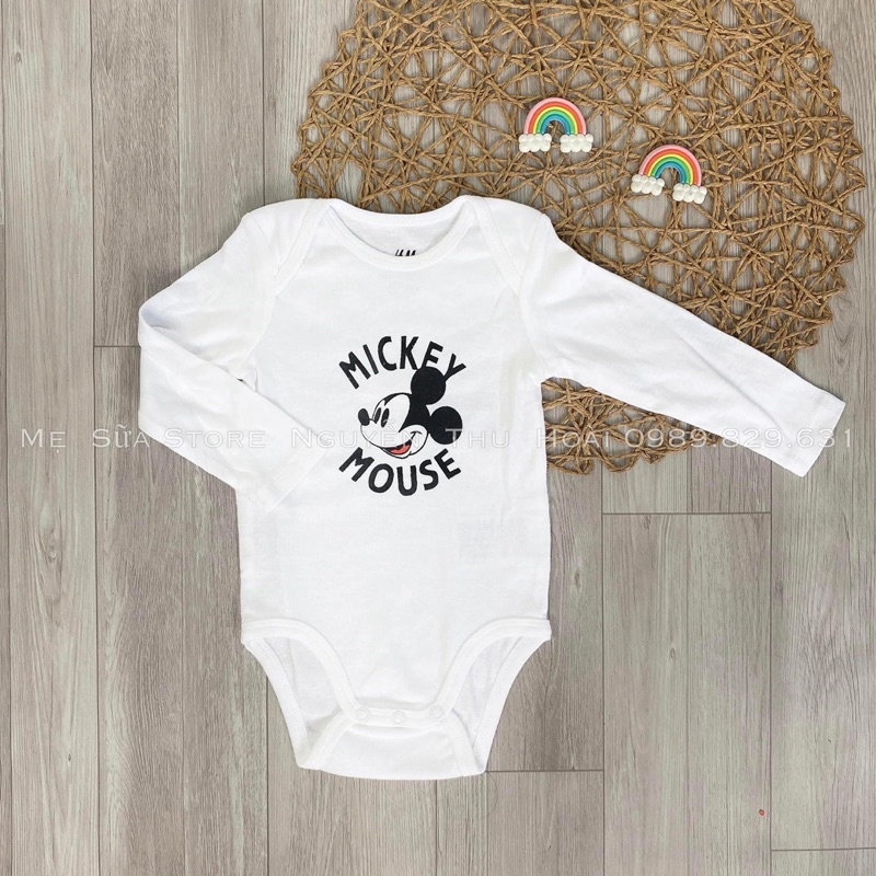 Bodychip HM Dài Tay Cotton Organnic Cho Bé Xuất Dư Xịn