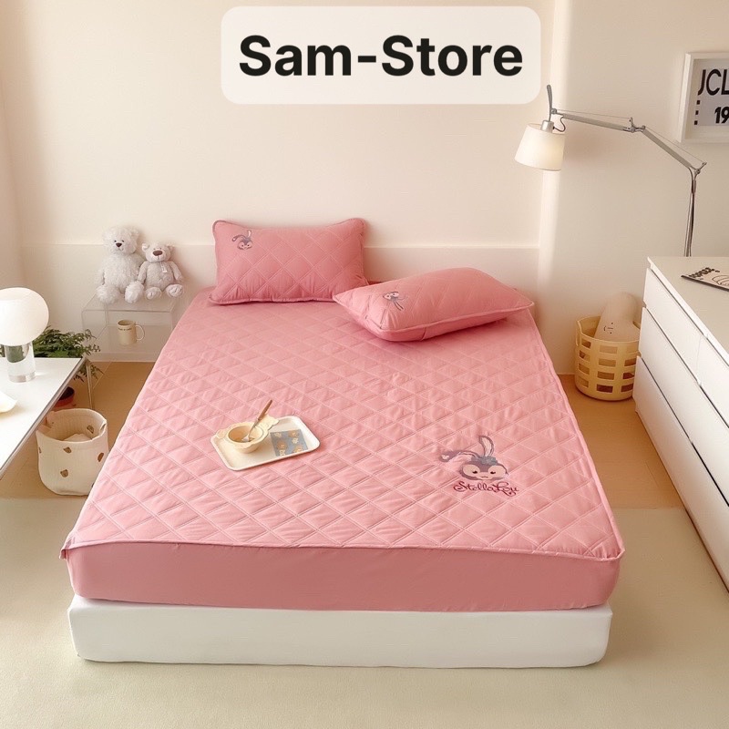 Bộ ga gối cotton đũi linen ga Trần bồng chắc chắn thấm hút mồ hôi cho bé sẵn tại SAMSTORE