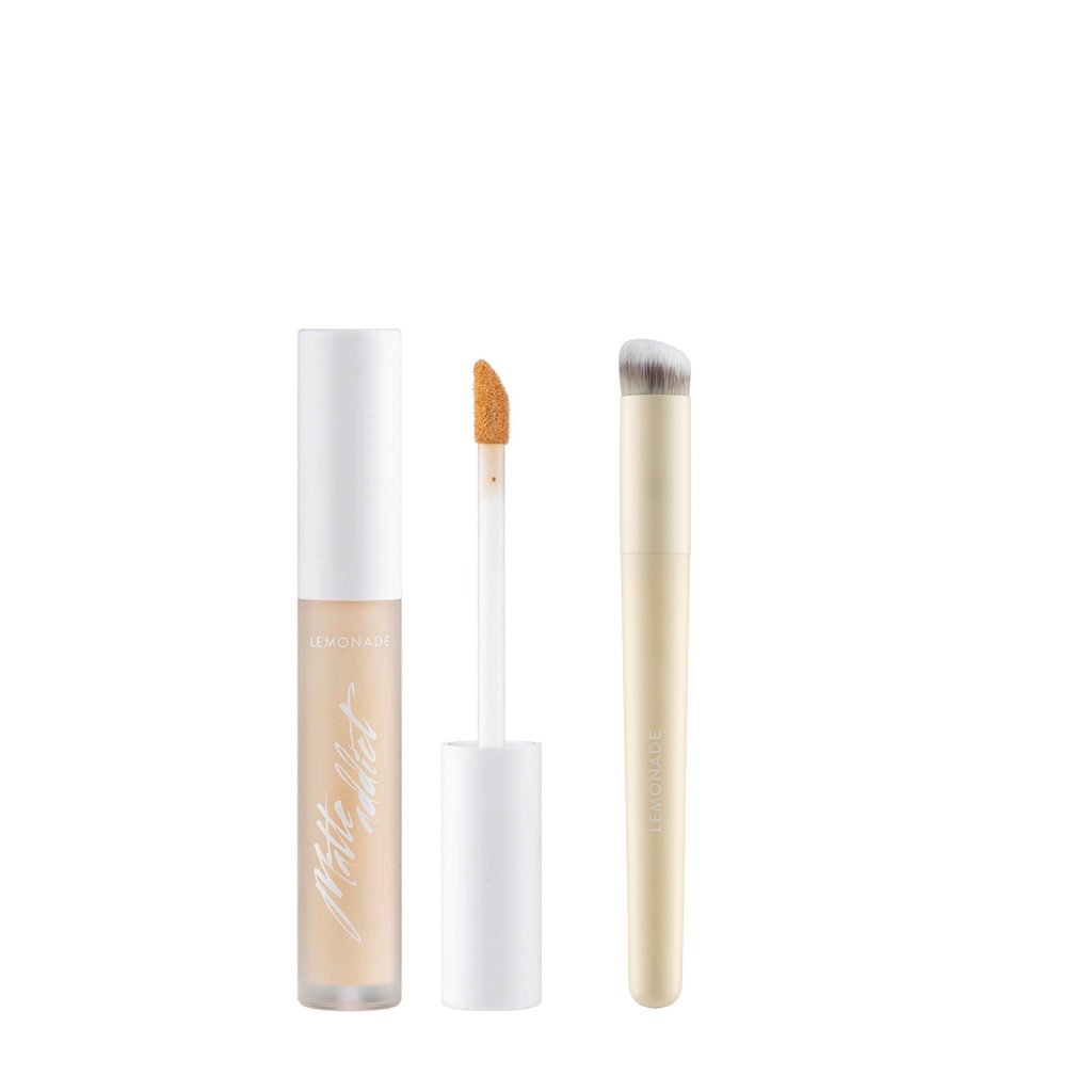 Combo Lemonade Kem che khuyết điểm kiềm dầu bền màu Matte Addict Concealer 3g và Cọ che khuyết điểm Concealer Brush 10g