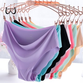 Quần Lót Lụa Lạnh Không Đường May Lưng Thấp plus size Siêu Mỏng Thoáng Khí Cho Nữ