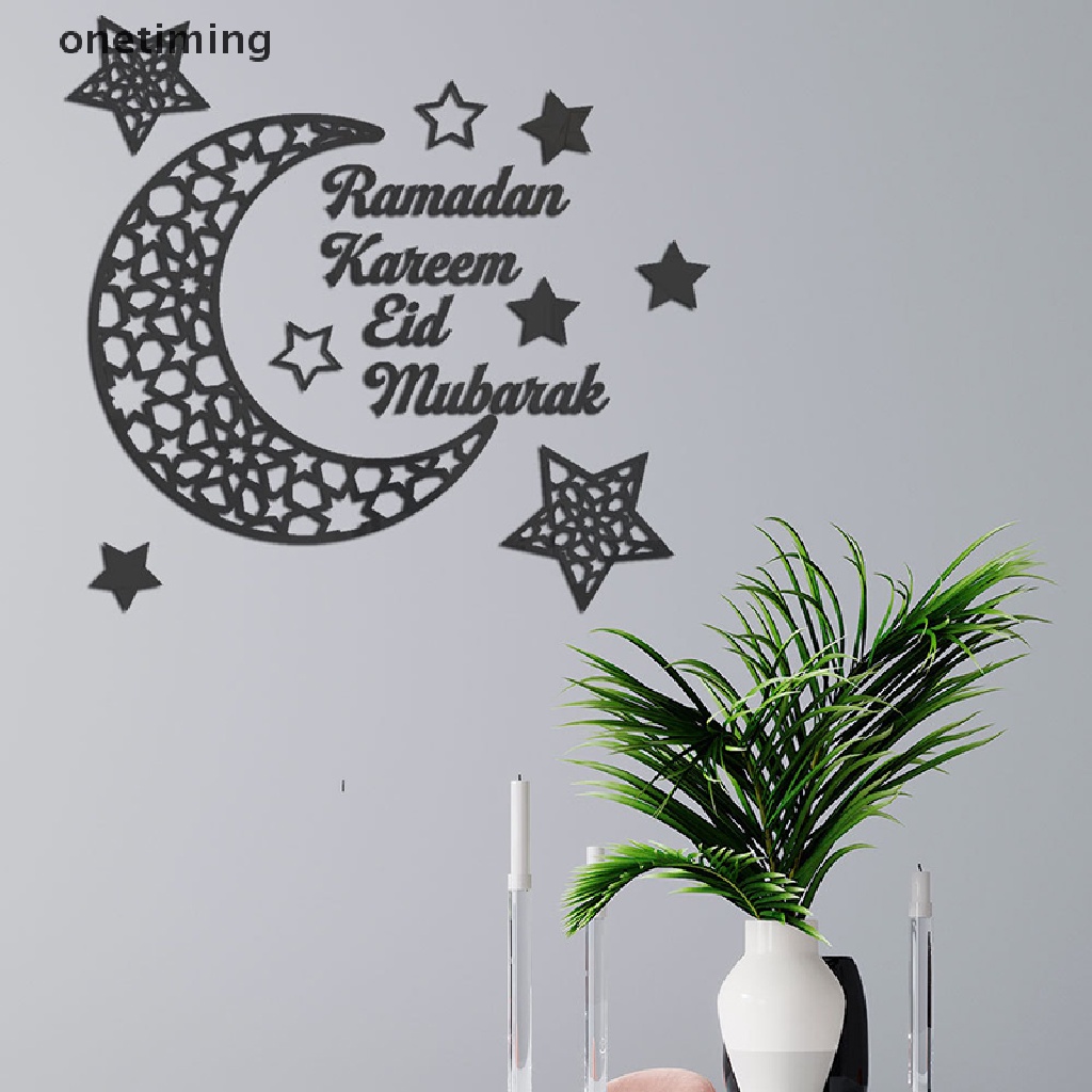 Đề Can Dán Tường DIY Họa Tiết Trăng Sao Phong Cách Ramadan Hồi Giáo Trang Trí Nhà Cửa
