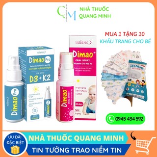 Dimao-Dimao Pro - bổ sung d3 k2 dạng xịt, tăng cường hấp thu canxi, vitamin d3 k2 dạng xịt Dimao pro