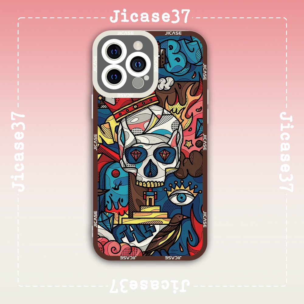 Ốp lưng iphone Cute Case Đầu Lâu Psychedelic Skull Con Mắt Tặng Kèm Phụ Kiện Túi Xách MK Hình Cute Case