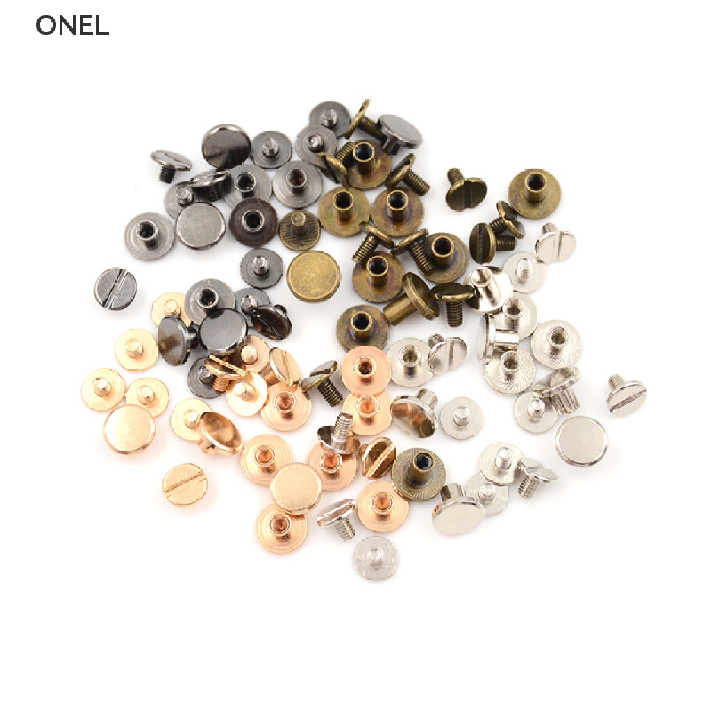 Set 10 Đinh Tán Đầu Dẹt Bằng Đồng Thau Chuyên Dụng Làm Thắt Lưng / Ví /