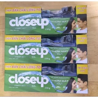 [ KHÔNG TẶNG BÀN CHẢI ] Combo 3 Kem Đánh Răng  Closeup Dạng Gel Cho Hơi Thở Thơm Mát Bất Tận Bạc Hà The Mát 230G/Tuýp