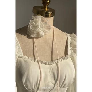 DARLING.ISM - Bông hoa vòng cổ handmade vải linen tổ ong