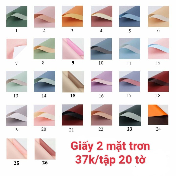 Giấy bó hoa 2 mặt trơn
