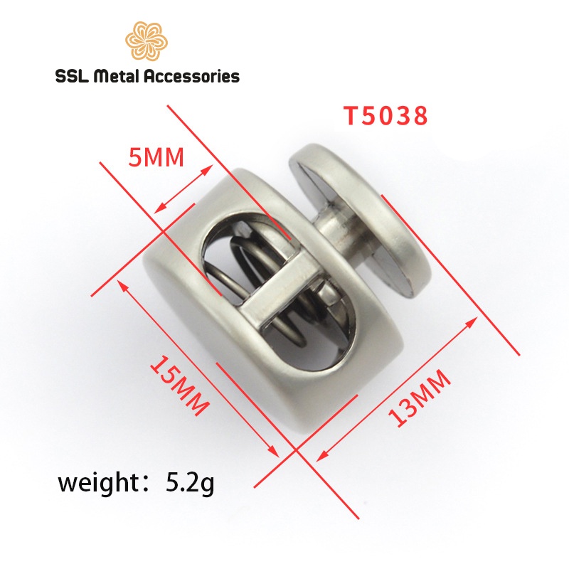 Set 5 nút chặn kim loại thời trang mới dành cho áo khoác, hoddie, sweater - T50