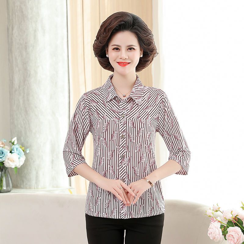 Áo Sơ Mi Ôm Dáng Thời Trang Mùa Hè 2023 60 Độ Cho Nữ Trung Niên