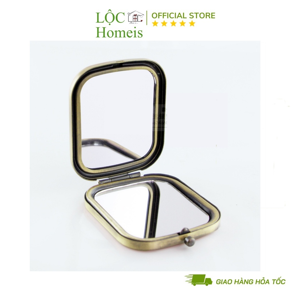 Phôi Gương Vuông Bỏ Túi Thêu Handmade - LỘC Homeis