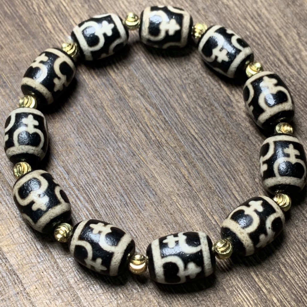 Chuỗi Hạt Đá Mã Não Tự Nhiên Cao Cấp Phong Cách Tây Tạng Dzi Tây Tạng Cho Nam Và Nữ Vòng Tay Nữ Phong Cách Thời Trang 2.11111