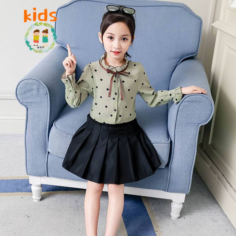 Áo Sơ Mi Tay Dài Phong Cách Thời Trang Xuân Thu Mới Dành Cho Bé Gái 3-5 - 8-10 - 12-13 Tuổi