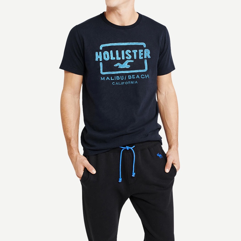 HOLLISTER Áo Thun cotton Tay Ngắn Cổ Tròn In Hình Con Hải Cẩu Đơn Giản Hợp Thời Trang Cho Nam Và Nữ