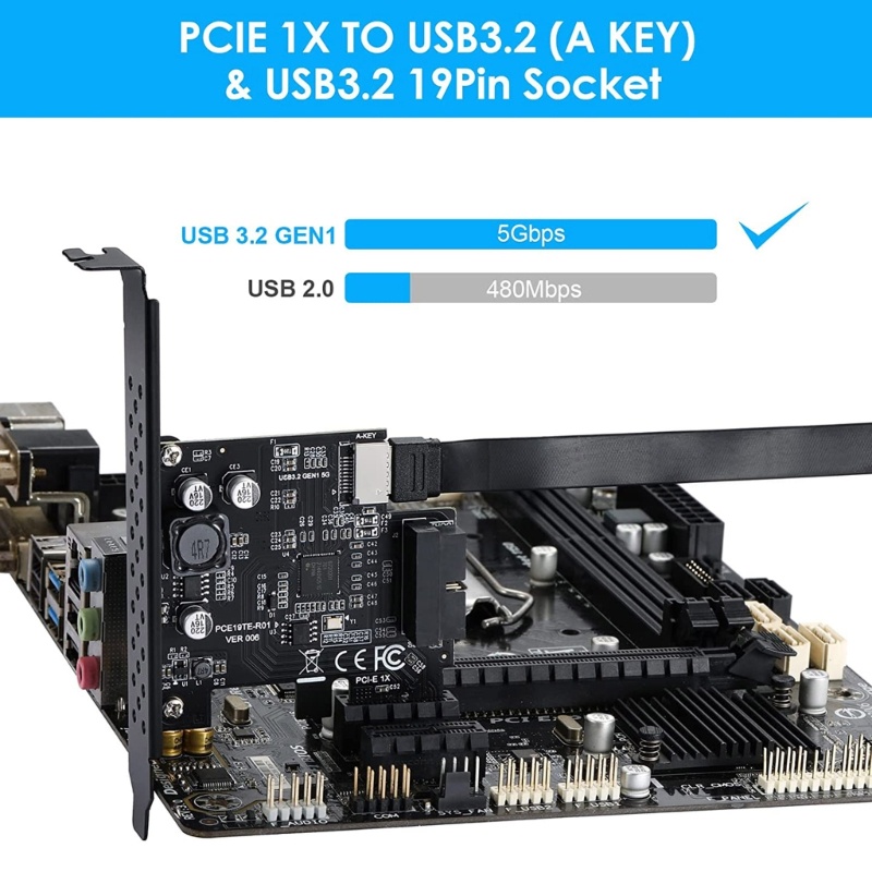 Thẻ Mở Rộng PCI-E 1X Sang USB3 2 A-Key 3 0 D Chất Lượng Cao720201 Chip Tốc Độ Cao Chuyên Dụng Chất Lượng Cao