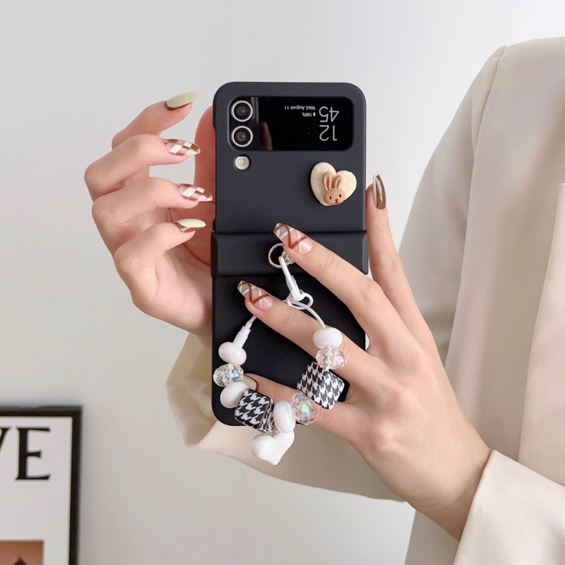 Ốp Điện Thoại pc Cứng Họa Tiết Thỏ Hoạt Hình 3 Trong 1 Cho samsung galaxy z flip 3 zflip4 flip5 5g