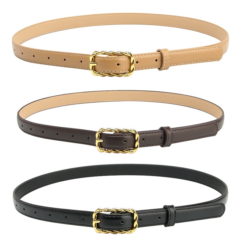 Thắt Lưng Khóa Vuông Bằng Hợp Kim Phong Cách Hàn Quốc Thời Trang Cho Nữ