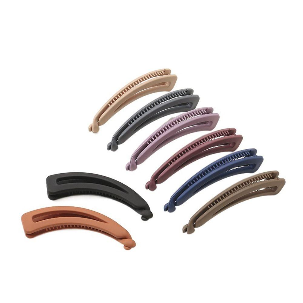 Kẹp Tóc Càng Cua Dạng Dọc Màu Nhám Phong Cách Vintage Thanh Lịch Cho Nữ