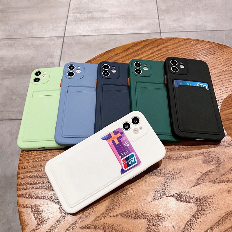 Ốp Điện Thoại Silicon Có Ngăn Đựng Thẻ Và Túi Khí Chống Rơi Cho Xiaomi Redmi Note 9 9S 9 Pro Max