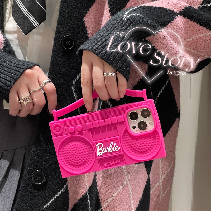 Ốp Điện Thoại Hình Búp Bê Barbie 3D Cho iPhone 14 13 12 11 pro Max