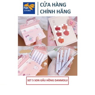 Set 5 cây son gấu hồng danmolu nội địa trung