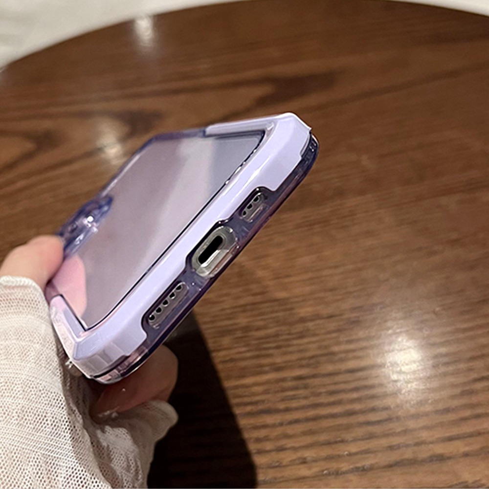 Ốp Điện Thoại TPU Mềm Trong Suốt Chống Dấu Vân Tay Có Giá Đỡ Cho IPhone 11 12 13 14 Pro Max