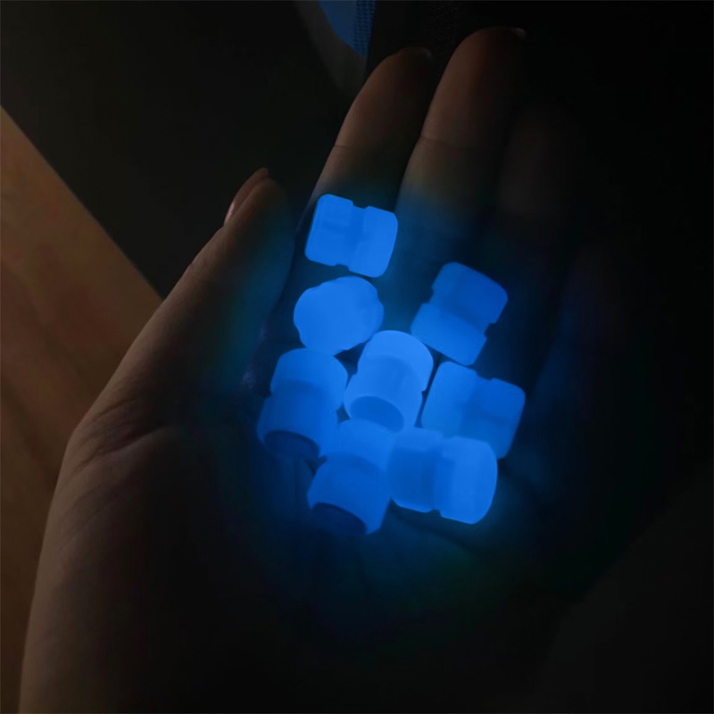 1 / 4 Nắp Van Bánh Xe Hơi / Xe Máy / Xe Đạp Màu Xanh Lá Dạ Quang Chống Nước / Bụi Bẩn Tiện Dụng