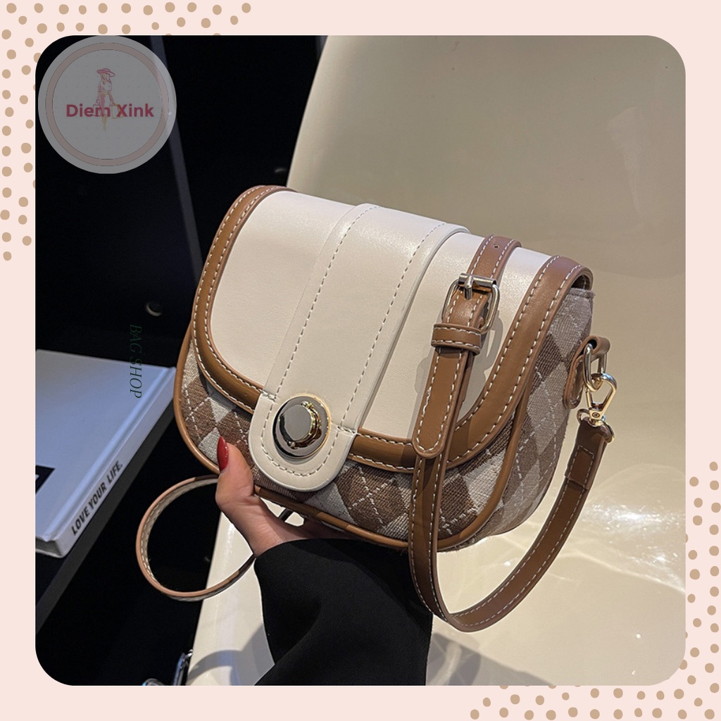 TÚi Xách Nữ Đeo Chéo Đẹp Phong Cách Ulzzang Hàn Quốc Túi Bán Nguyệt Da Pu Cao Cấp Phối Màu Trẻ Trung Đi Làm Đi Chơi