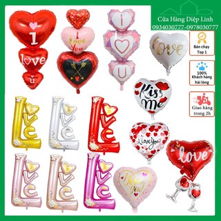 Bong bóng kiếng trái tim tình yêu trang trí ngày lễ ngày cưới valentine móc rỗng kiểu 45cm