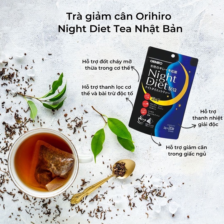 Trà giảm cân Night Diet Tea Orihiro 20 gói/túi và 24 gói/túi