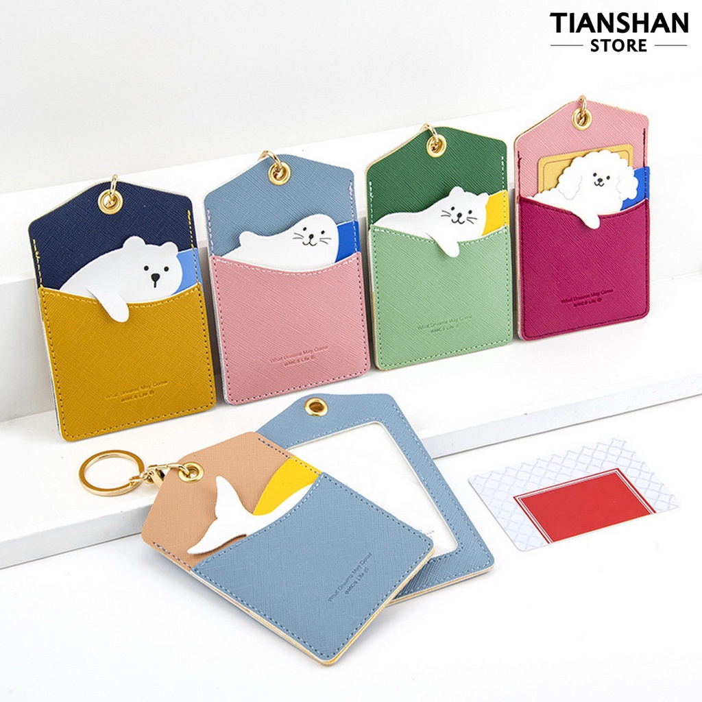 Ví Đựng Thẻ Nhiều Ngăn Hình Chữ Nhật Họa Tiết Động Vật Dễ Thương