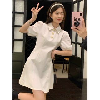 (order) Đầm polo kaki đính hoa xinh xắn hàng quảng châu