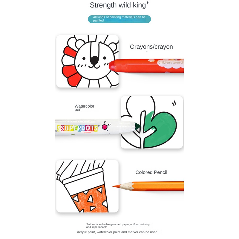 Bộ 3 Cuộn Giấy Tô Màu Sắc Cho Bé