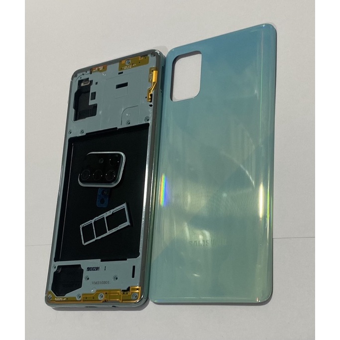 .Vỏ thay thế điện thoại sam sung A71 có luôn khay sim và kính camera sau
