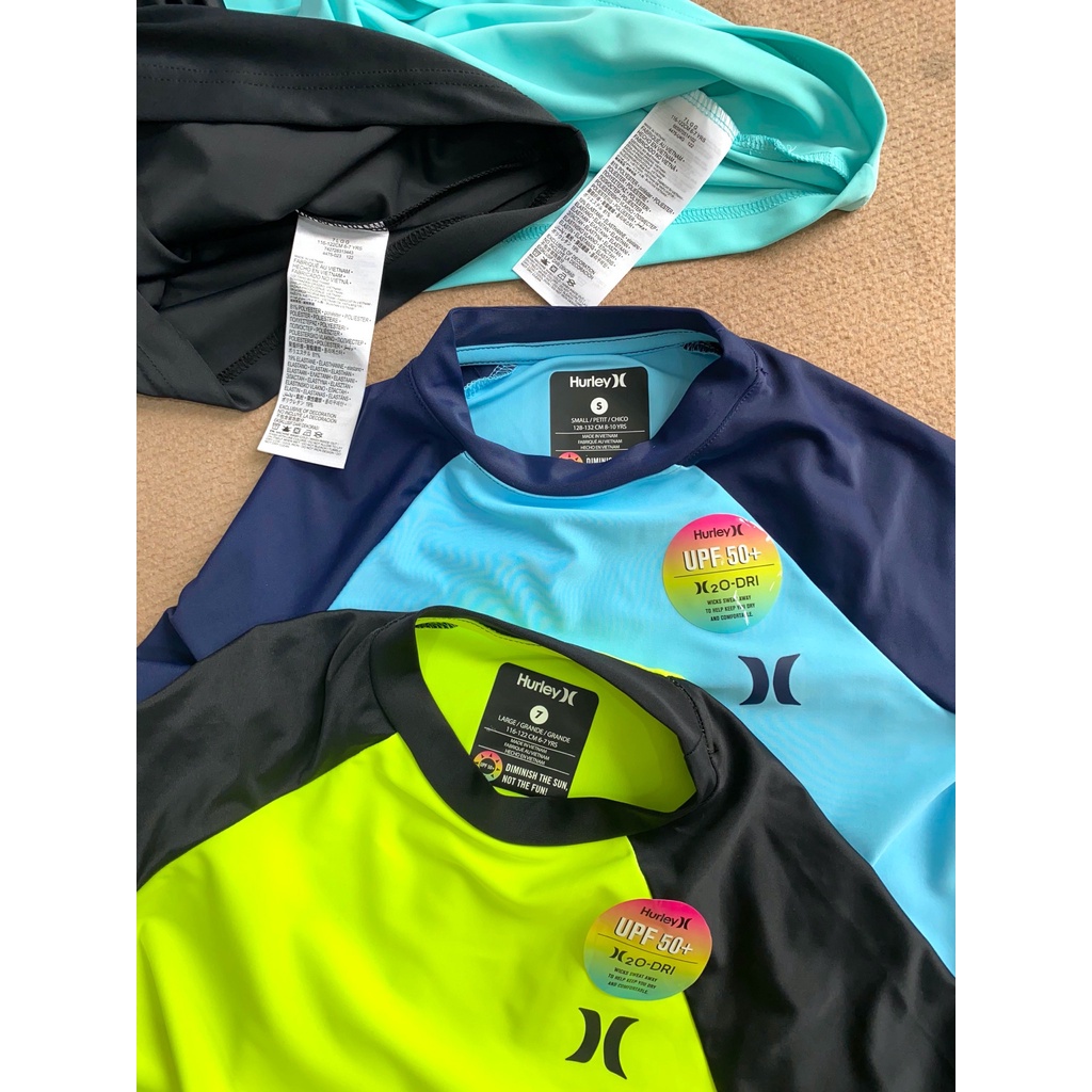 Áo bơi Hurley dài tay chống nắng UPF 50+ nhiều màu BT size 2-16y