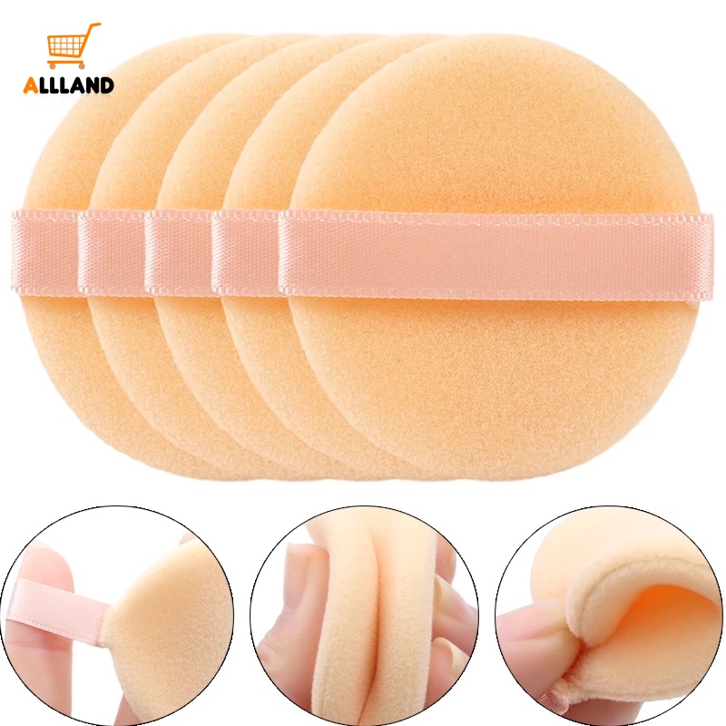 Set 5 Mút Trang Điểm Hình Tròn Mềm Mại Nhỏ Gọn Tiện Lợi