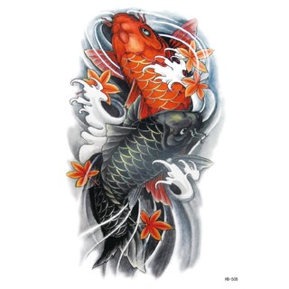 Hình xăm dán tạm thời hình cá koi / cá koi chống nước độc đáo