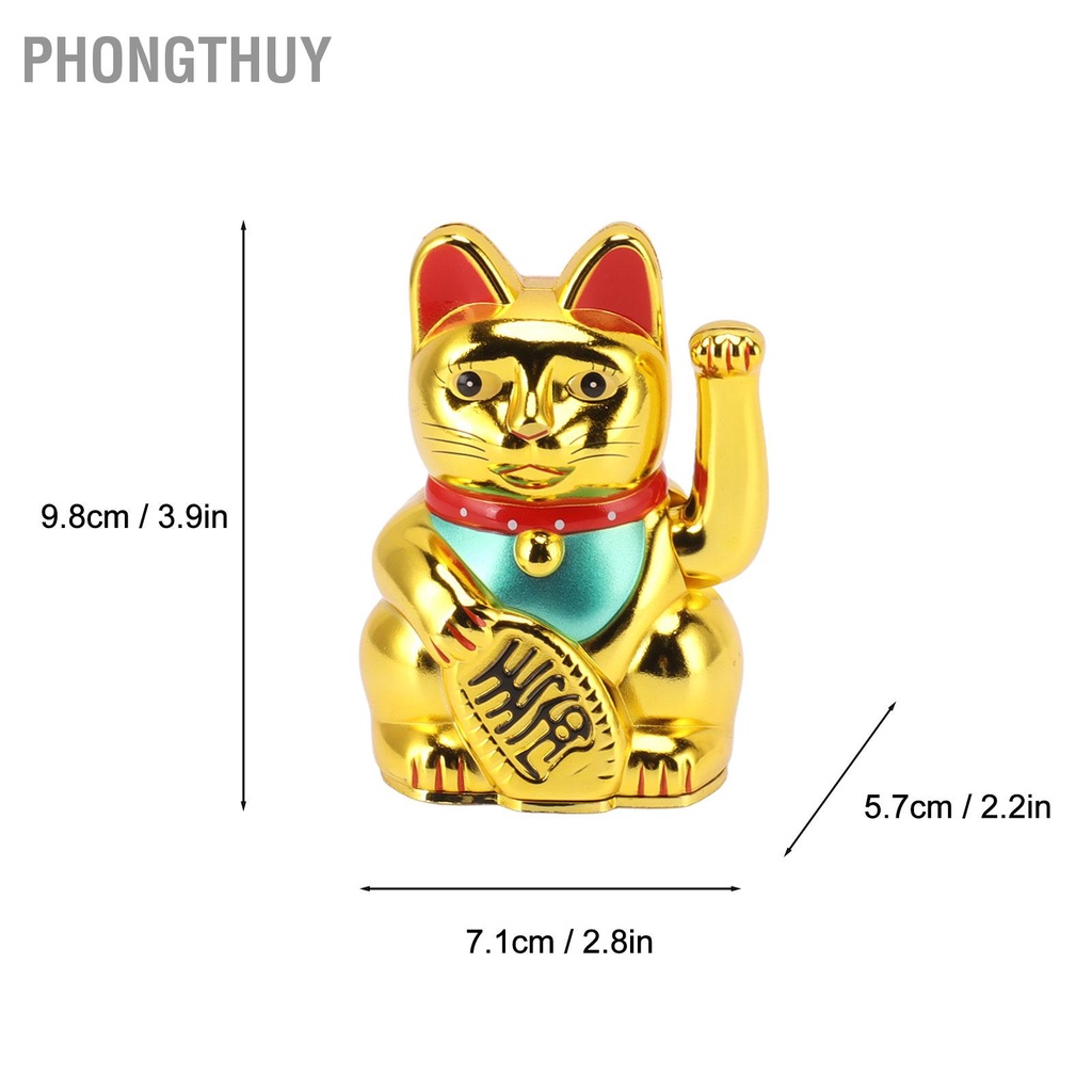Mèo thần tài - mèo vẫy tay may mắn 4 inch bằng pin hút tài lộc Trang trí bàn làm việc Tặng quà