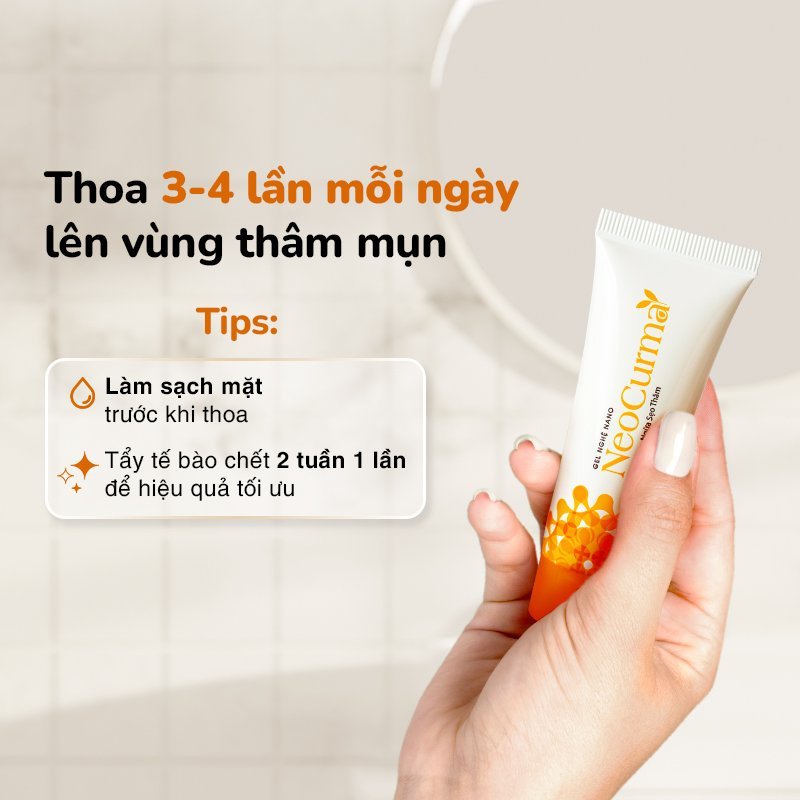 Gel Nghệ Giảm Mụn, Mờ Thâm Nano Curcumin Mờ Sẹo, Không Gây Vàng Da Dành Cho Da Dầu Mụn NEOSKIN 20gr