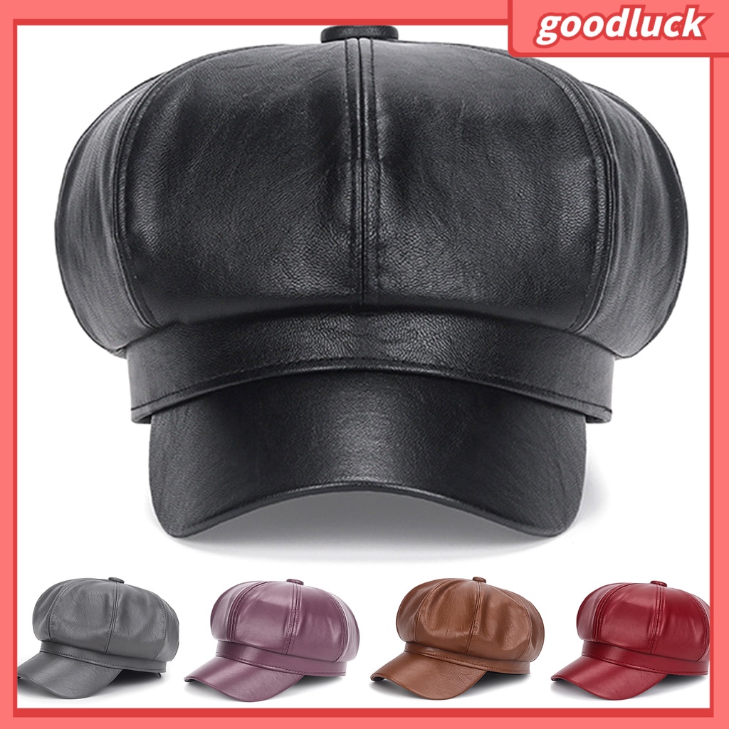 |Đồ Chơi GODK GODK Độc Đáo| Mũ Beret Giả Da Đính Bát Giác Có Thể Điều Chỉnh Kích Cỡ