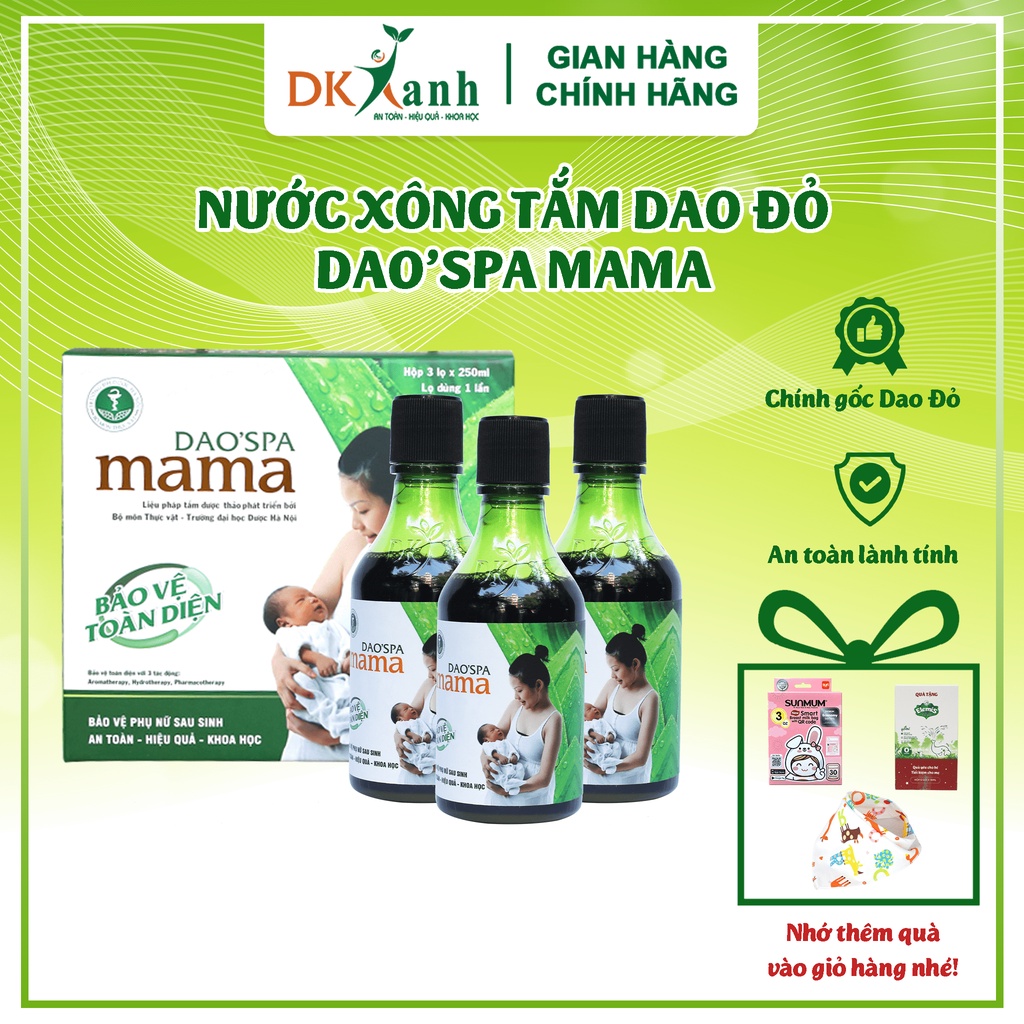 Xông tắm cho mẹ sau sinh Dao'spa mama chính gốc Dao đỏ,  Đại học Dược HN - DK Pharma - 250ml/chai