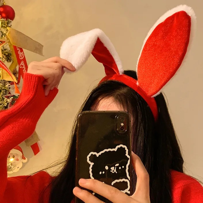 Băng Đô Tai Thỏ Dài Co Giãn Mềm Mại Hóa Trang Cho Nam Và Nữ