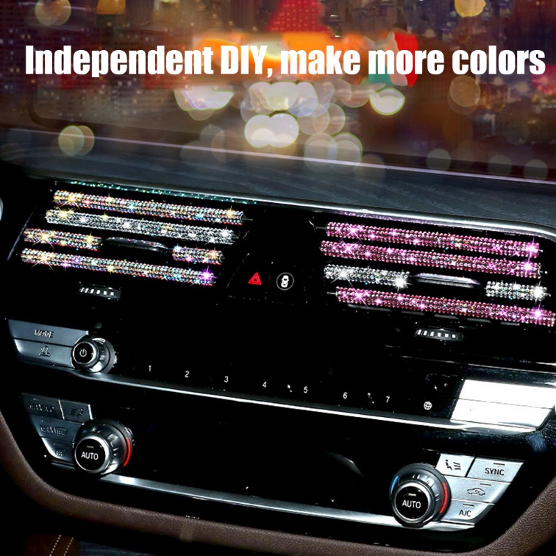 Miếng Dán Trang Trí Xe Hơi Hình Chữ U Đính Đá Lấp Lánh 20cm