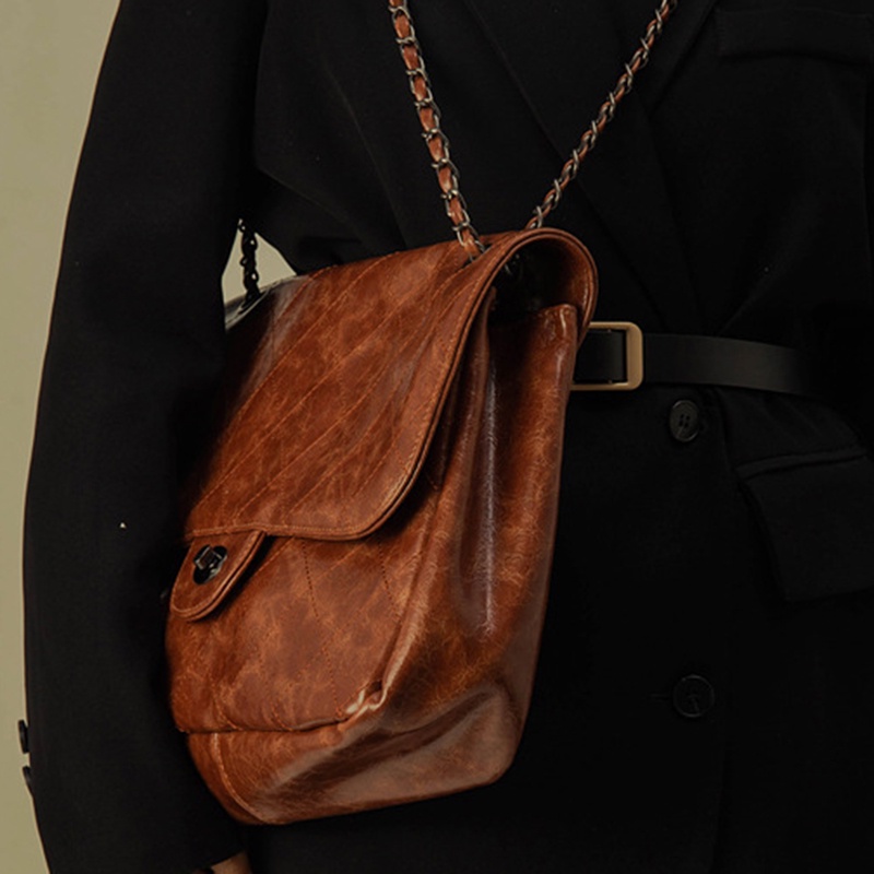 Túi đeo vai IELGY sức chứa lớn họa tiết sọc kim cương phong cách retro thời trang cho nữ