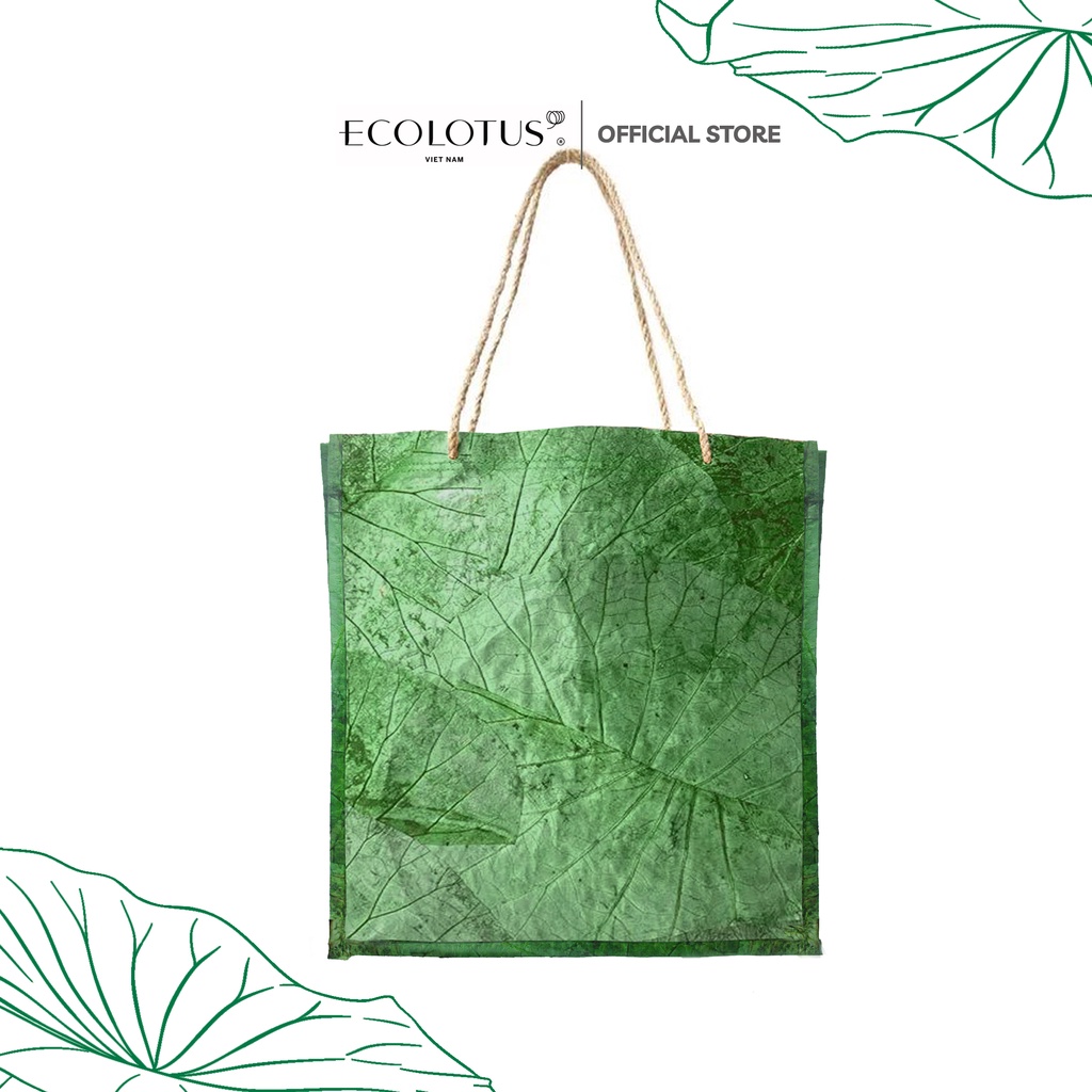 Túi Giấy Lá Sen ECOLOTUS, Size L, 33x30x11cm, Sản Phẩm Thiên Nhiên.