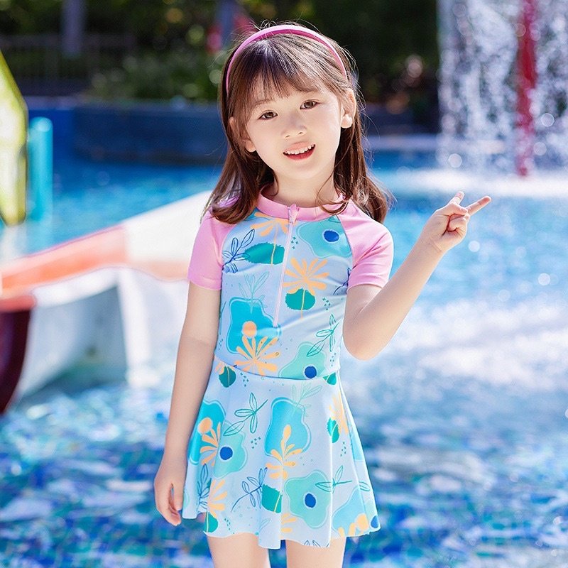 Đồ bơi trẻ em Cao Cấp size đại 10-45kg Kèm Mũ áo tắm đi biển, bikini cho bé gái 1 2 3 4 5 6 7 8 9 10 11 12 13 14 15 tuổi